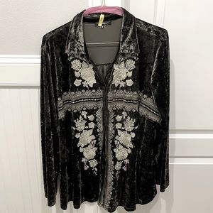 3X Crushed Velvet Blouse